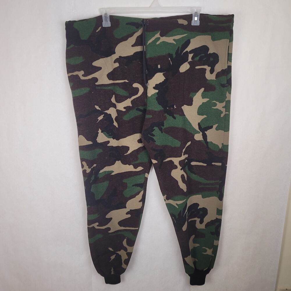 Vintage SafTbak Mens Camo Fleece Thermal Hunting jogger style Pants XL